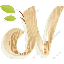Eco-Friendly Wood Textured Letter 'V'