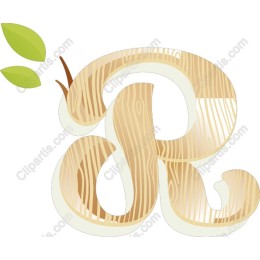 Wooden R with Leaves