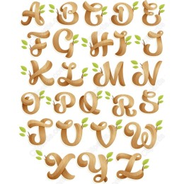 Wood Texture Alphabet Set