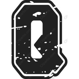 Distressed Letter Q