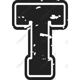 Black Grunge Letter T