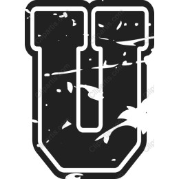 Vintage Distressed Letter U