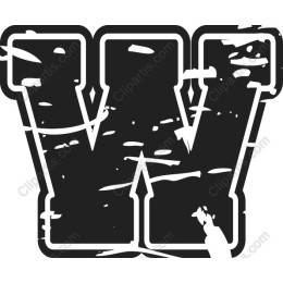 Distressed Letter W