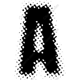 Artistic Letter A with Splatter Effect