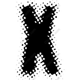 Bold Splattered 'X'