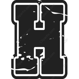 Distressed Letter H