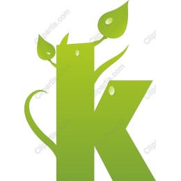 Eco-Friendly Leafy Letter K