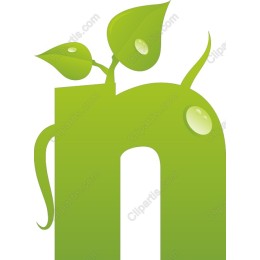 Stylized Green 'n' with Leaves