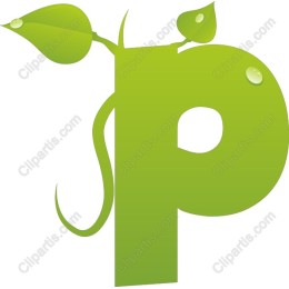 Green Leaf Letter P
