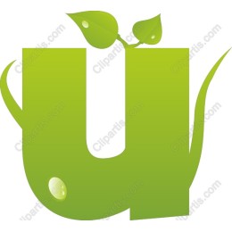 Eco-Friendly Green Letter U