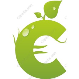 Eco-Friendly C with Leaf and Water Droplet