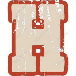 Vintage Distressed Letter H