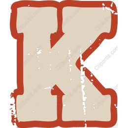 Vintage Letter K Distressed