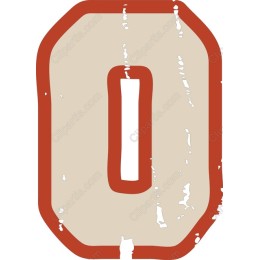 Distressed Retro Number 0
