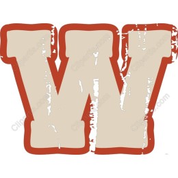 Vintage Style Letter W