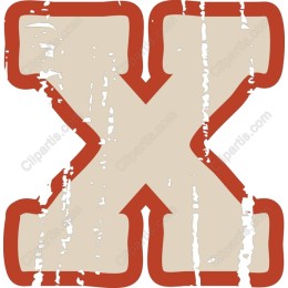 Vintage Grunge Letter X