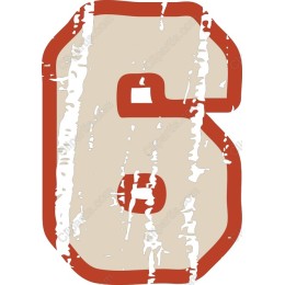 Vintage Distressed Number 6