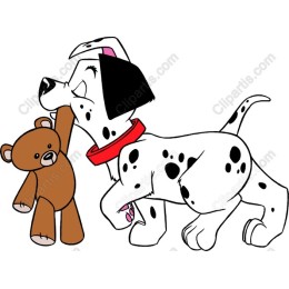 Charming Dalmatian Puppy with Teddy Bear
