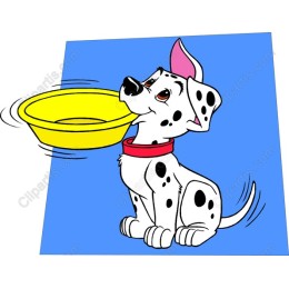 Playful Dalmatian Puppy with Bowl