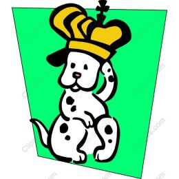 Playful Pup with Crown