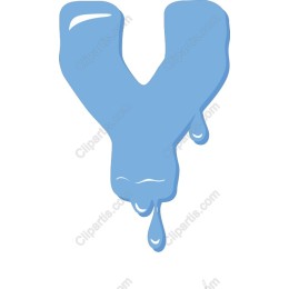 Dripping Blue Letter Y