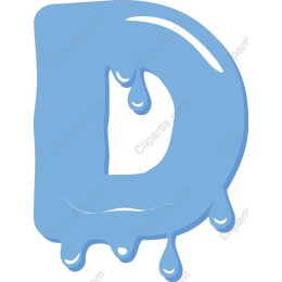 Dripping Blue Letter D