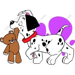 Adorable Dalmatian Puppy with Teddy Bear