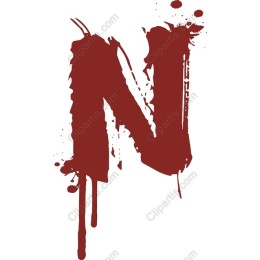 Stylized Spatter Letter N