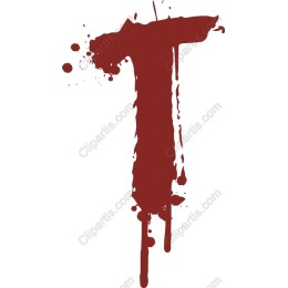Dramatic Blood Red T Splatter