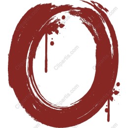 Artistic Burgundy Circular Brushstroke