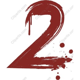 Artistic Number 2 Graphic in Red