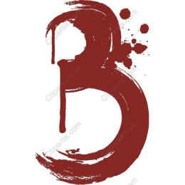 Crimson Brush Stroke Letter B