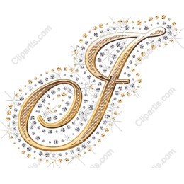 Stunning Ornate Letter J Rhinestone