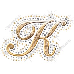 Shimmering K - Luxurious Golden Letter