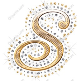 Golden Letter with Jewel Accents