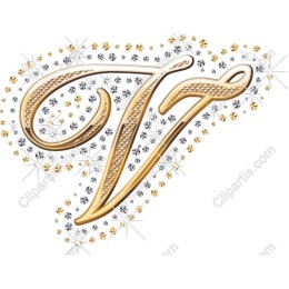 Luxurious Gold and Silver Letter V