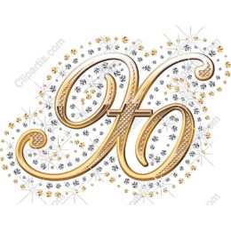 Gold and Silver Rhinestone Letter K