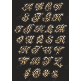 Gold Glitter Lettering Bundle