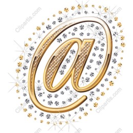 Gold and Silver Rhinestone '@'
