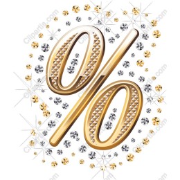 Glamorous Percentage with Sparkling Accents