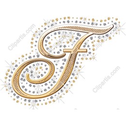 Elegant Golden Letter F