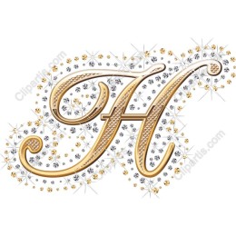 Luxurious Golden Letter H