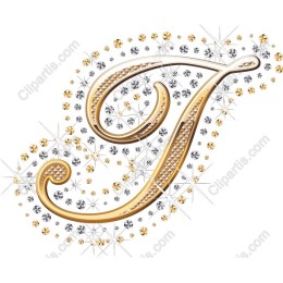 Elegant Gold and Silver Letter 'J'