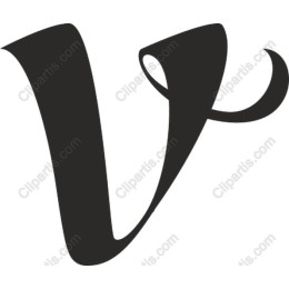Stylish Letter V Clipart