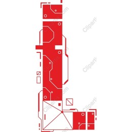 Abstract Red Circuitry