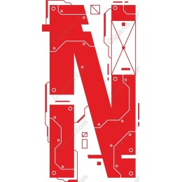 Stylized Red Circuit N work