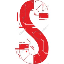 Red Circuitry Dollar Sign