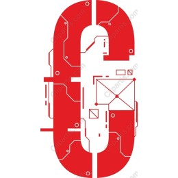 Modern Geometric Red and White