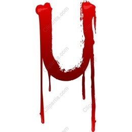 Dripping Red Letter U