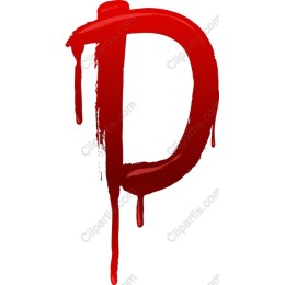 Drippy Blood Red Letter D